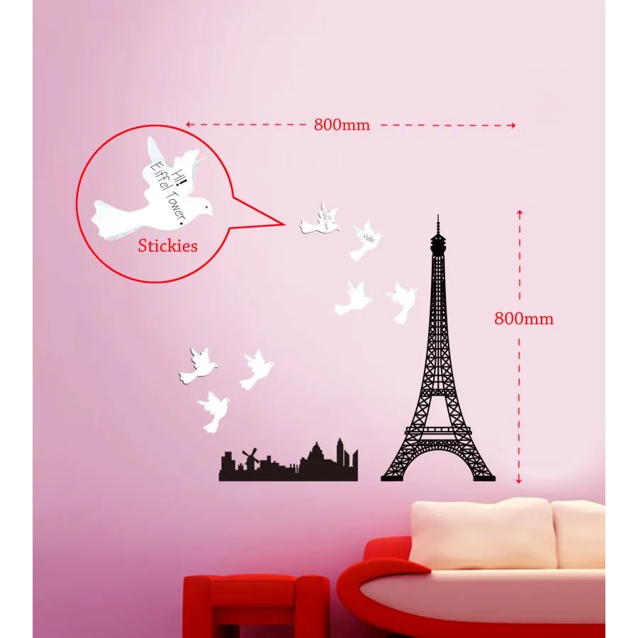 Naklejka ścienna EIFFEL z karteczkami samoprzylepnymi 80x80 cm MIN 2